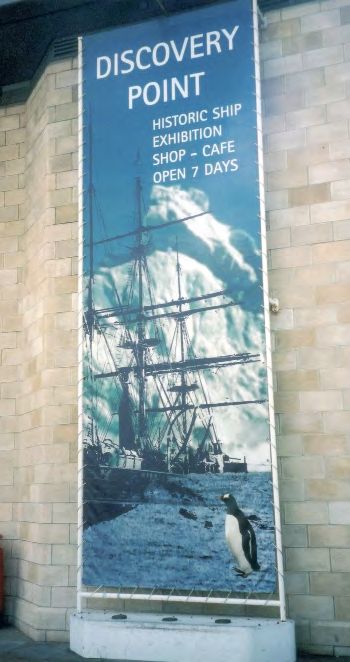 Banner for Discovery Point Historic ship exhibition